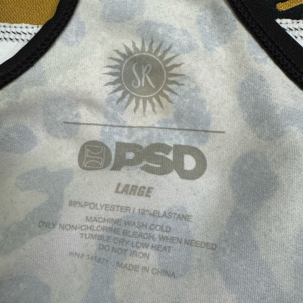 PSD Animal Print Sports Bra with Black and Gold Accents - Picture 7 of 8